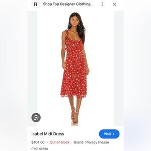 Privacy Please Revolve Red Floral Dress Ruffle Chiffon Button Down Midi Long